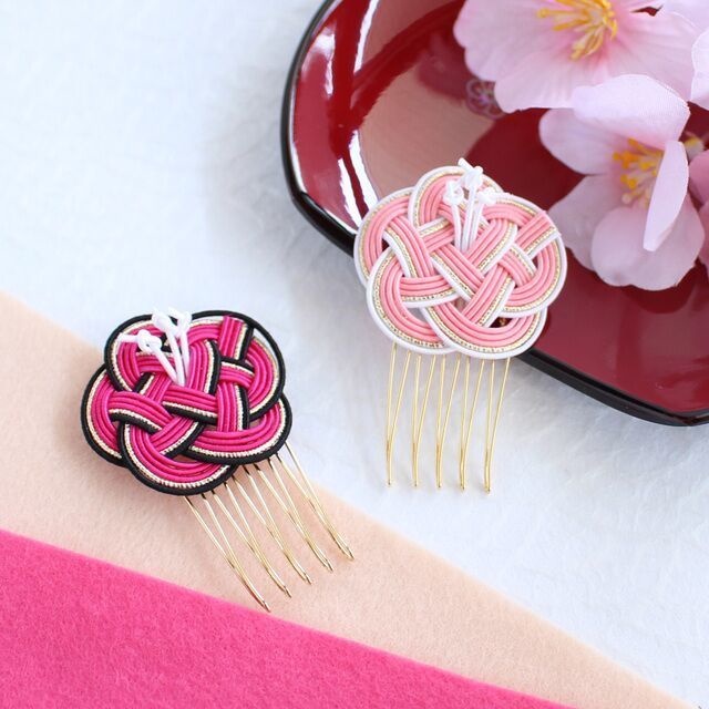 水引の髪飾り-可憐静静-