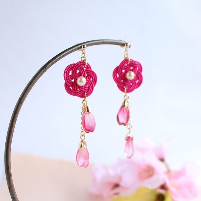 水引ピアス-春風駘蕩-