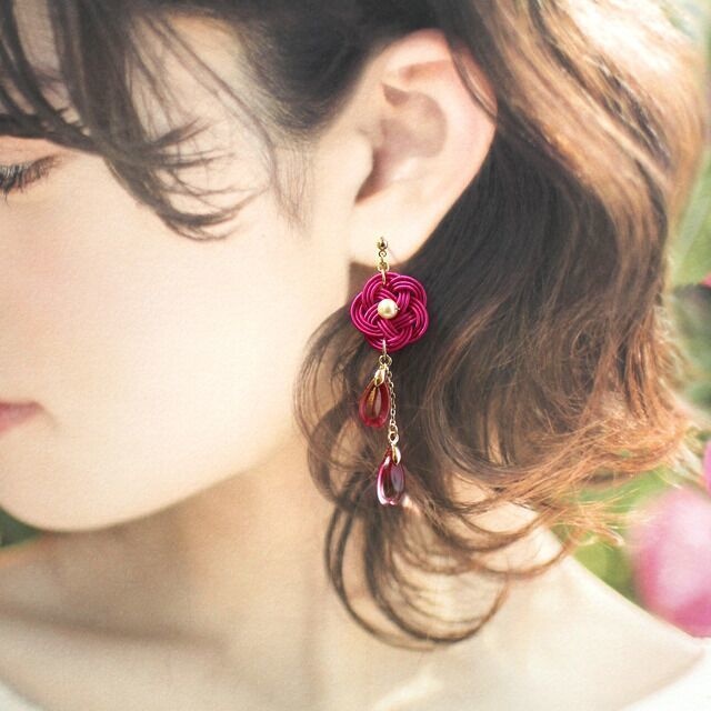 水引ピアス-春風駘蕩-