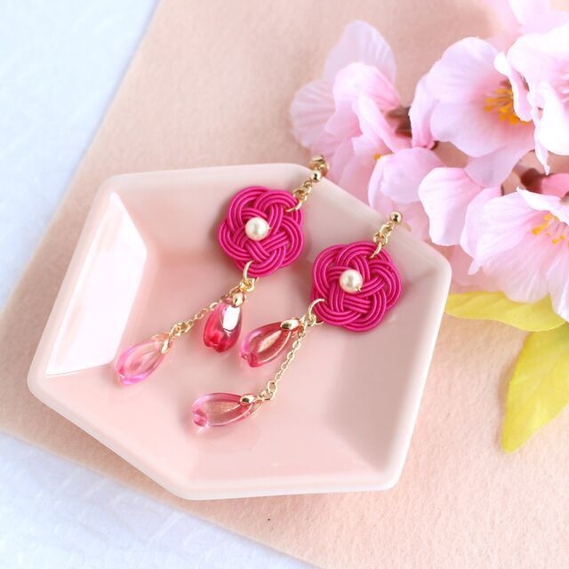 水引ピアス-春風駘蕩-