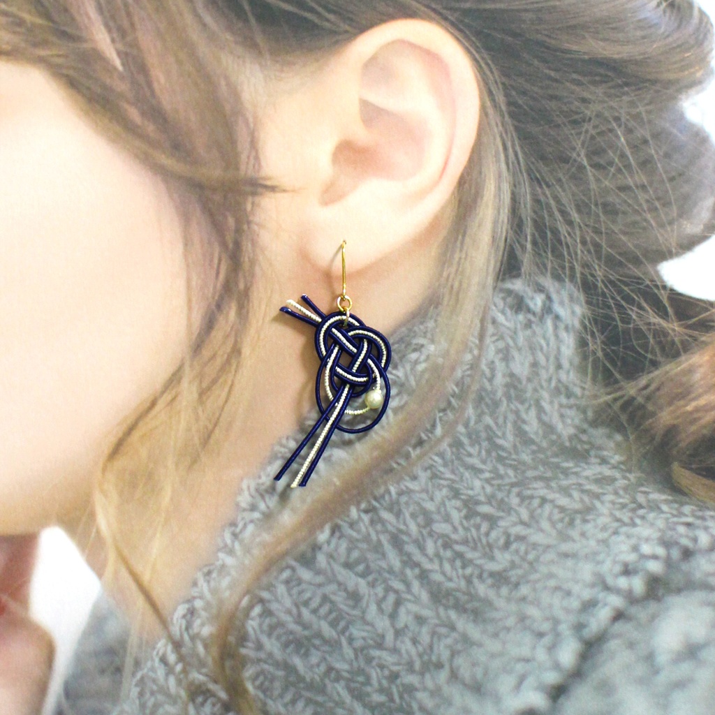 水引ピアス-花火絢爛-