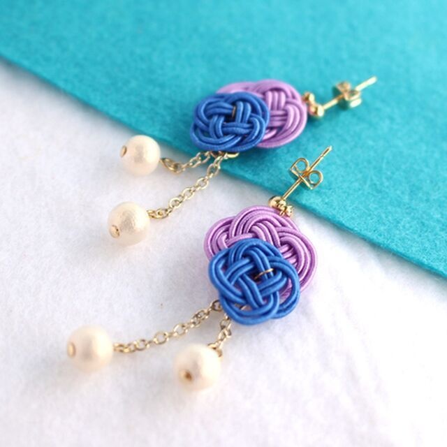 水引ピアス-涼風二雫-