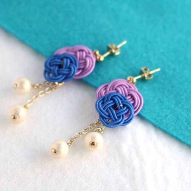 水引ピアス-涼風二雫-