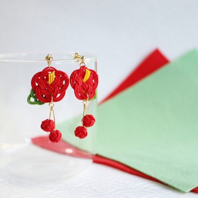 水引ピアス-小梅寵愛-