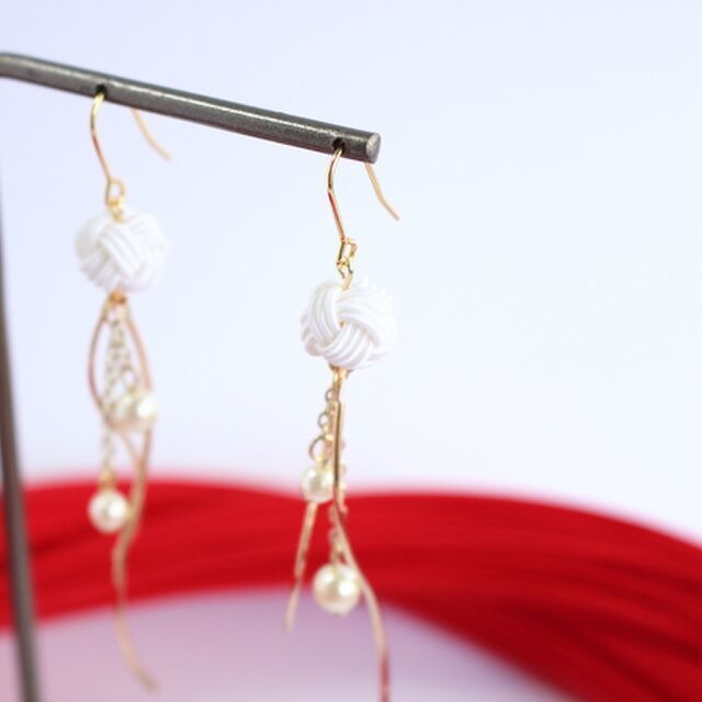 水引ピアス-風船海月-