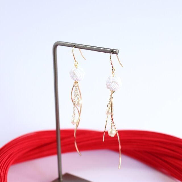 水引ピアス-風船海月-