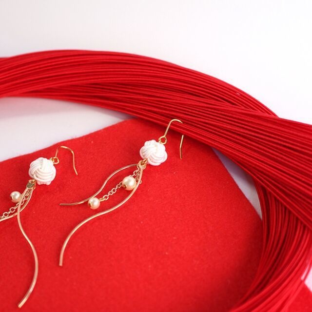 水引ピアス-風船海月-