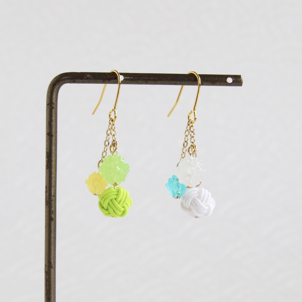 水引ピアス-金平糖菓子-