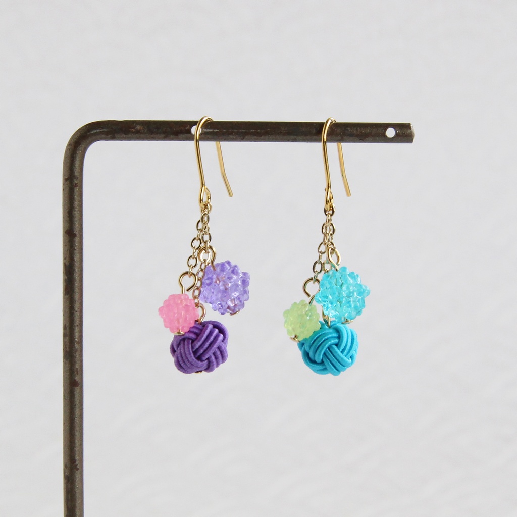 水引ピアス-金平糖菓子-