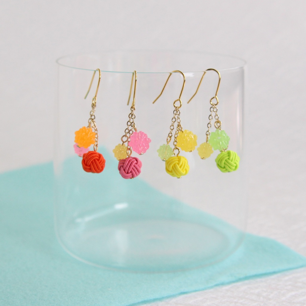 水引ピアス-金平糖菓子-