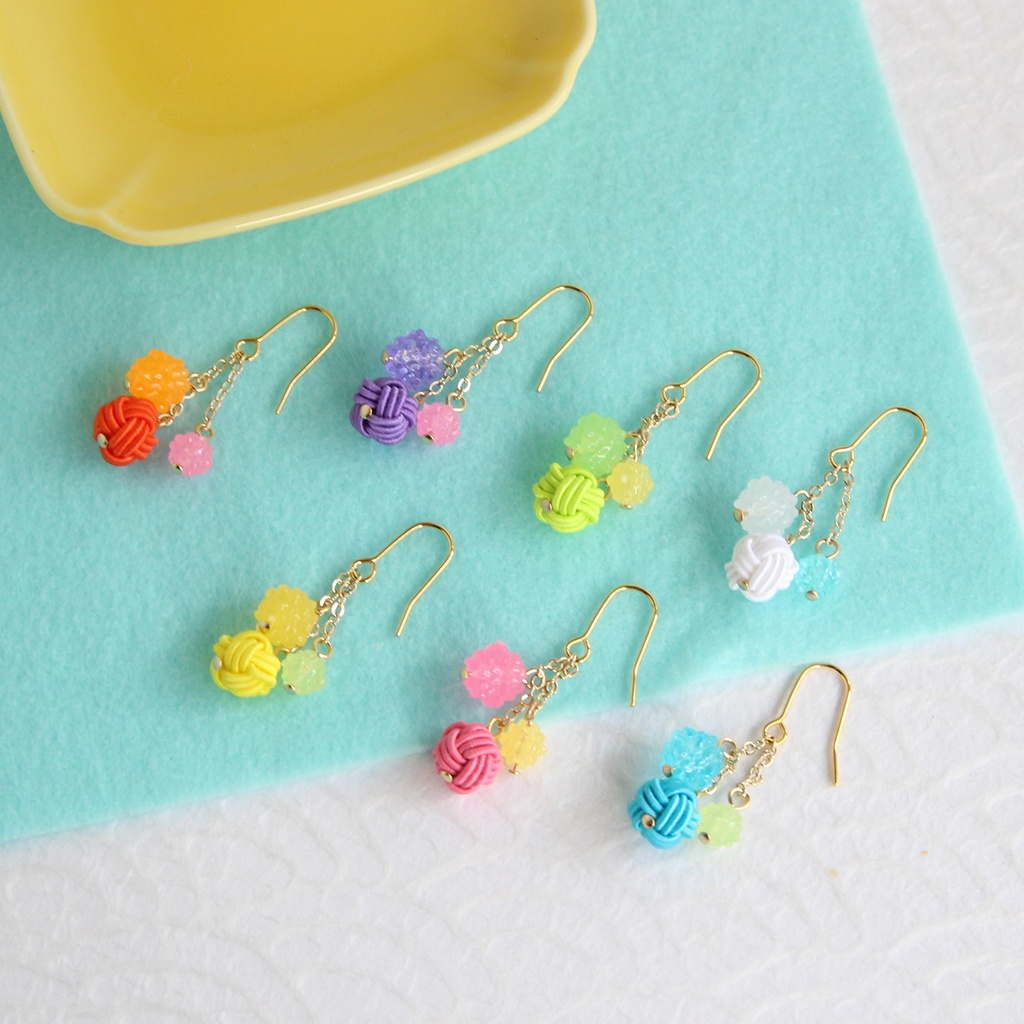 水引ピアス-金平糖菓子-
