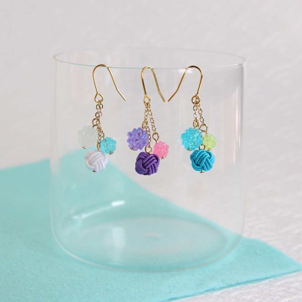 水引ピアス-金平糖菓子-