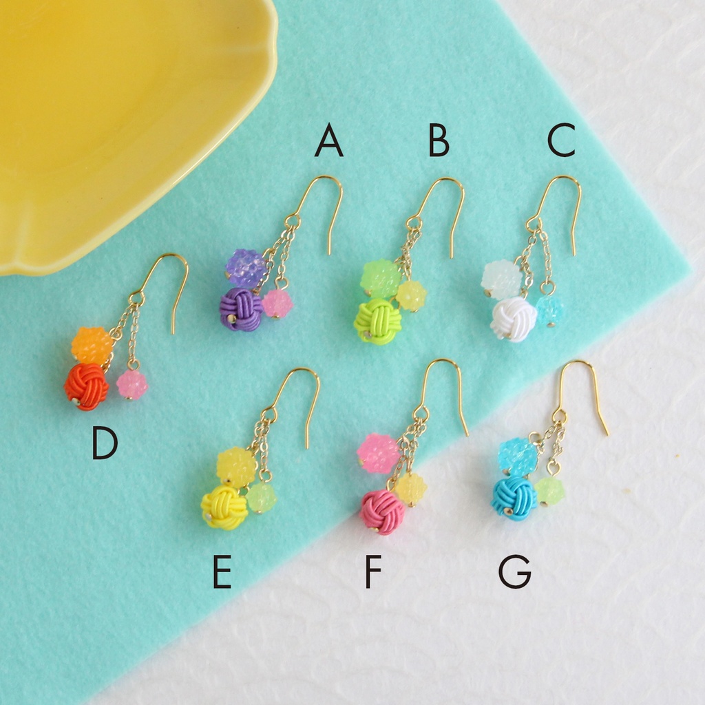 水引ピアス-金平糖菓子-