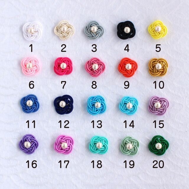 水引ピアス-菜の花-