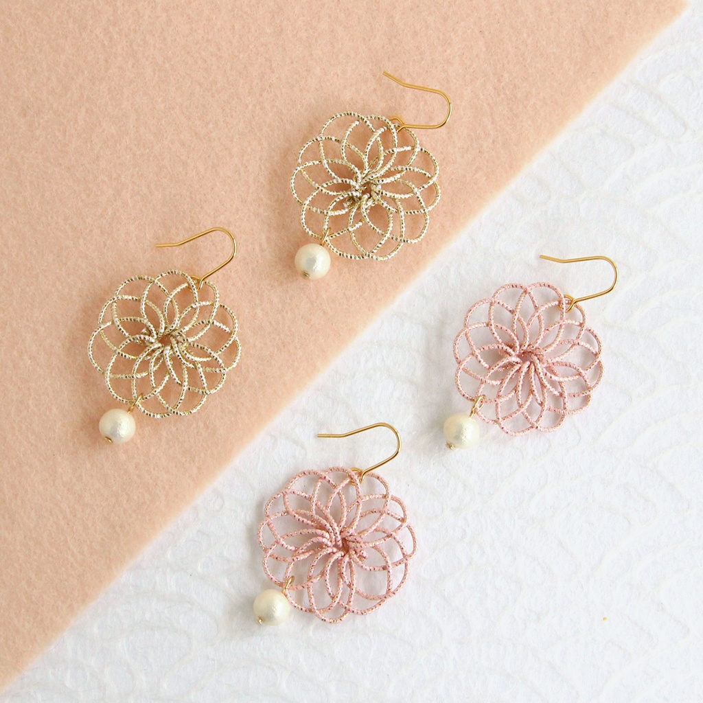 水引ピアス・イヤリング-錦上添花-