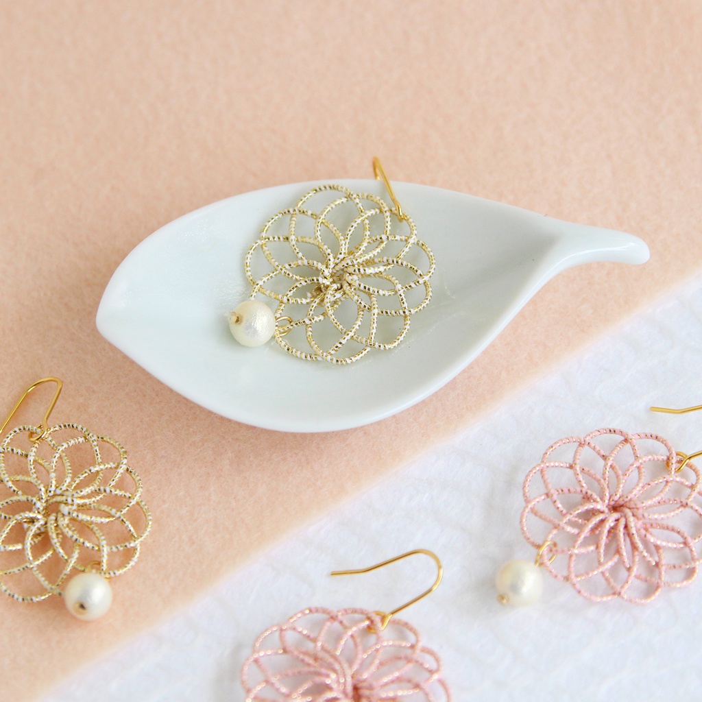 水引ピアス・イヤリング-錦上添花-