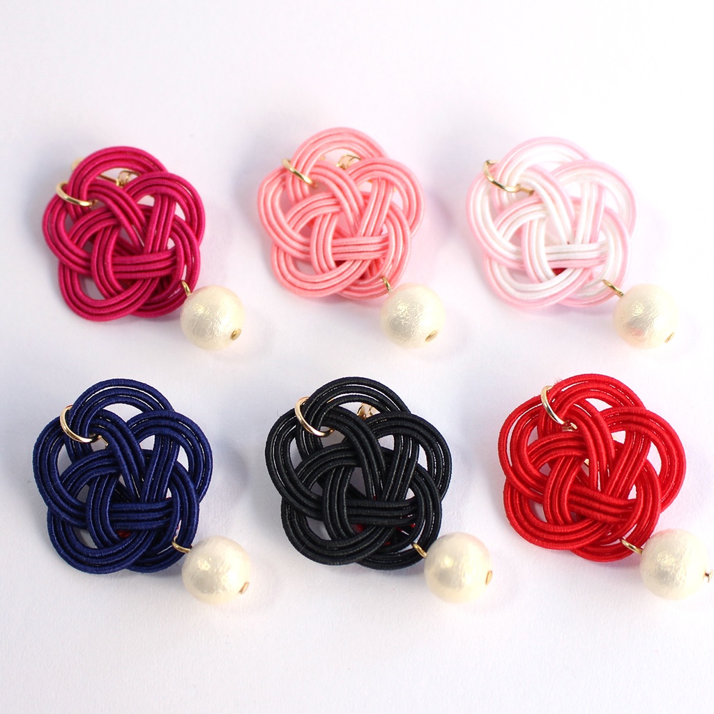 水引ピアス・イヤリング-李紅一雫-