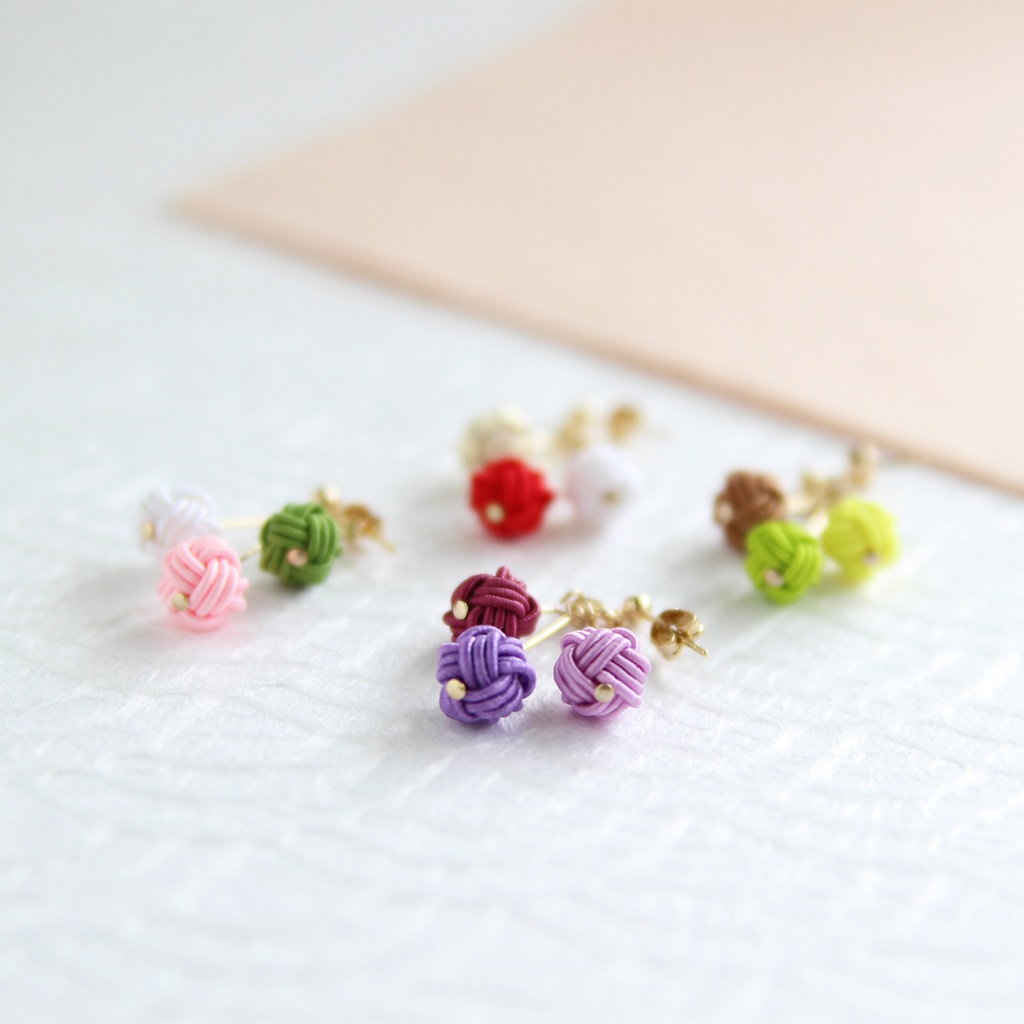 水引ピアス・イヤリング-小春日和-