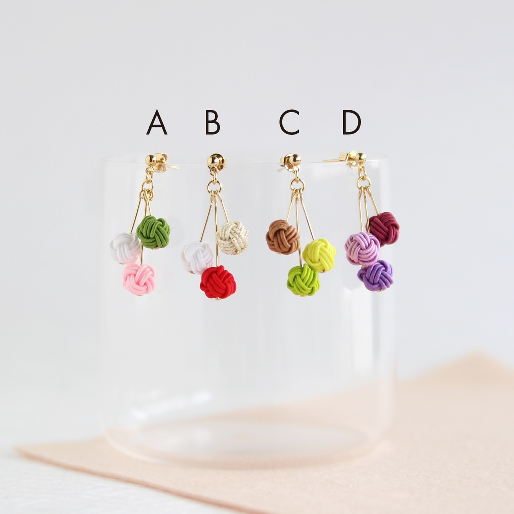 水引ピアス・イヤリング-小春日和-