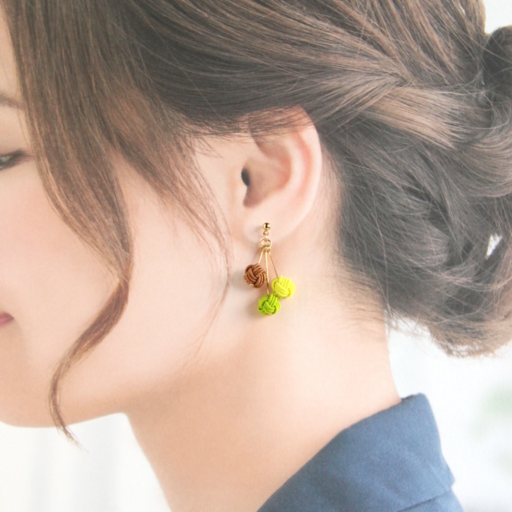 水引ピアス・イヤリング-小春日和-