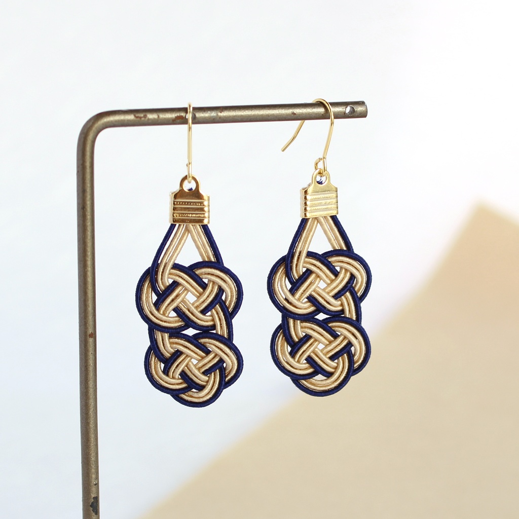 水引ピアス・イヤリング-僥倖二重-