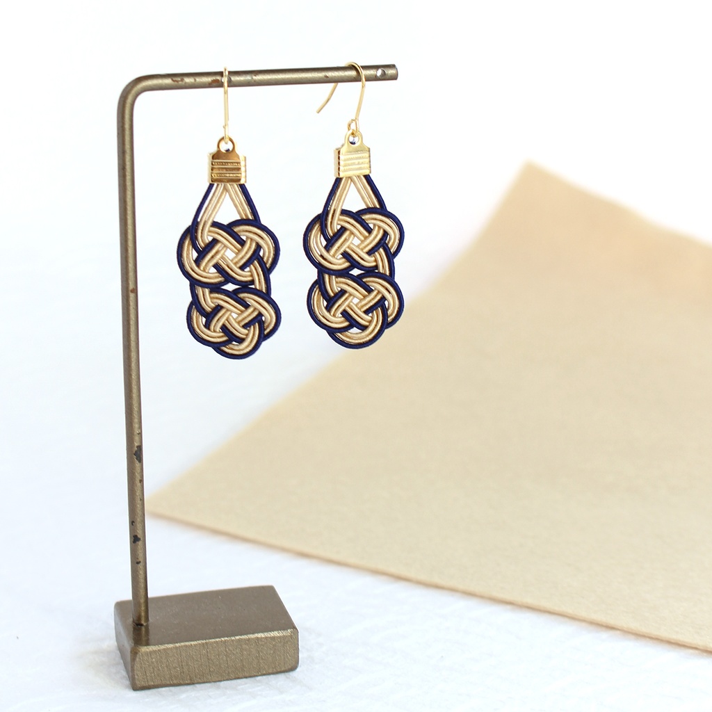 水引ピアス・イヤリング-僥倖二重-