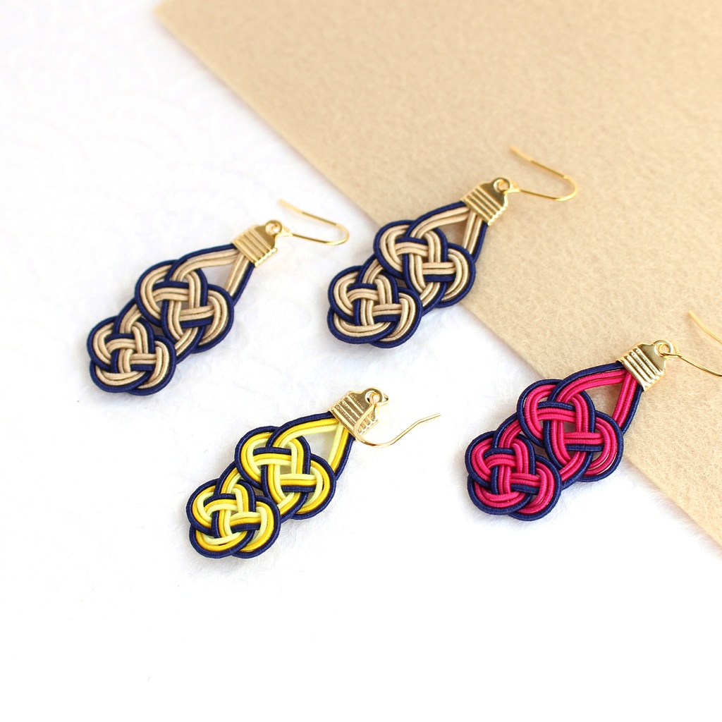 水引ピアス・イヤリング-僥倖二重-