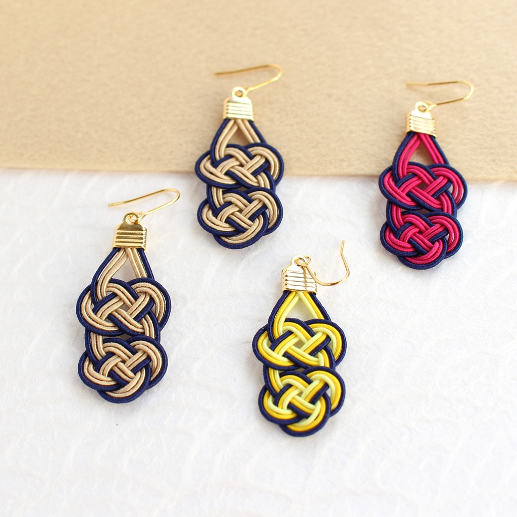 水引ピアス・イヤリング-僥倖二重-