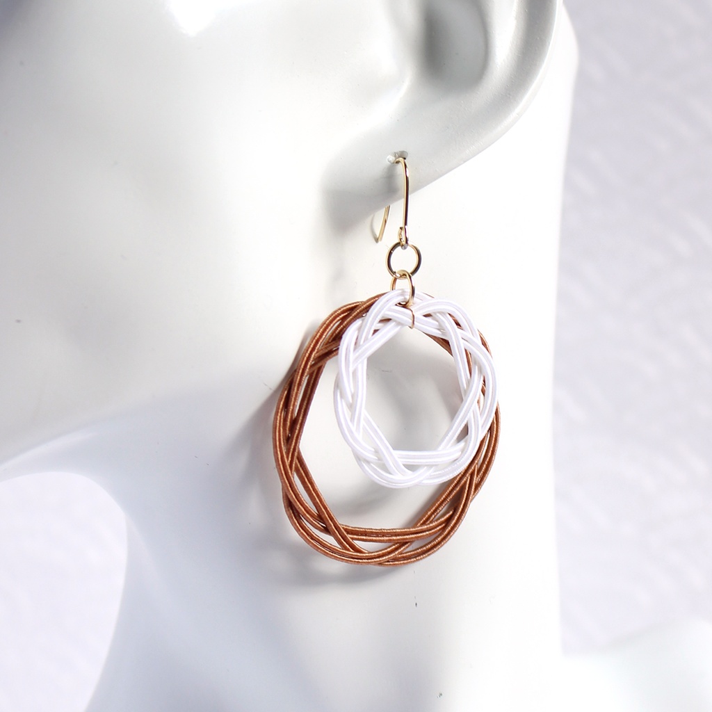 水引ピアス・イヤリング-和衷双円-