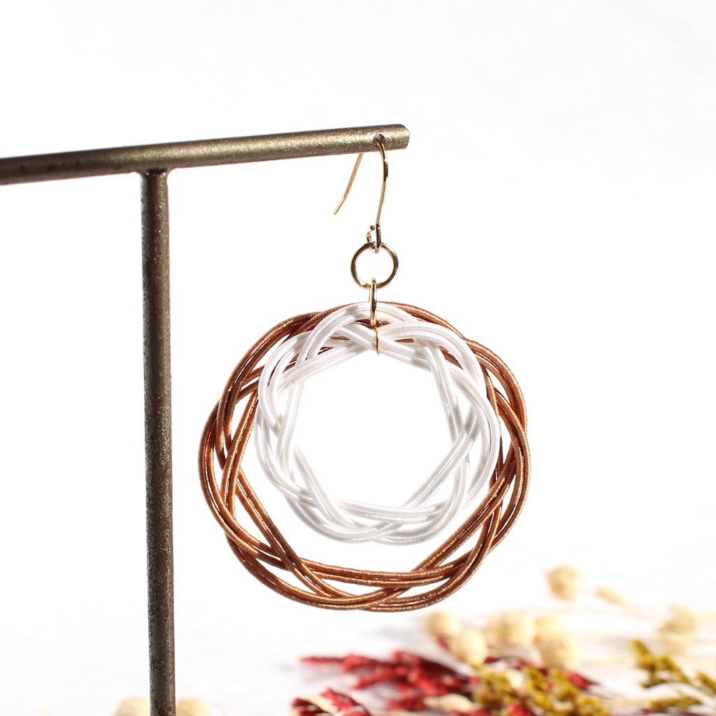 水引ピアス・イヤリング-和衷双円-