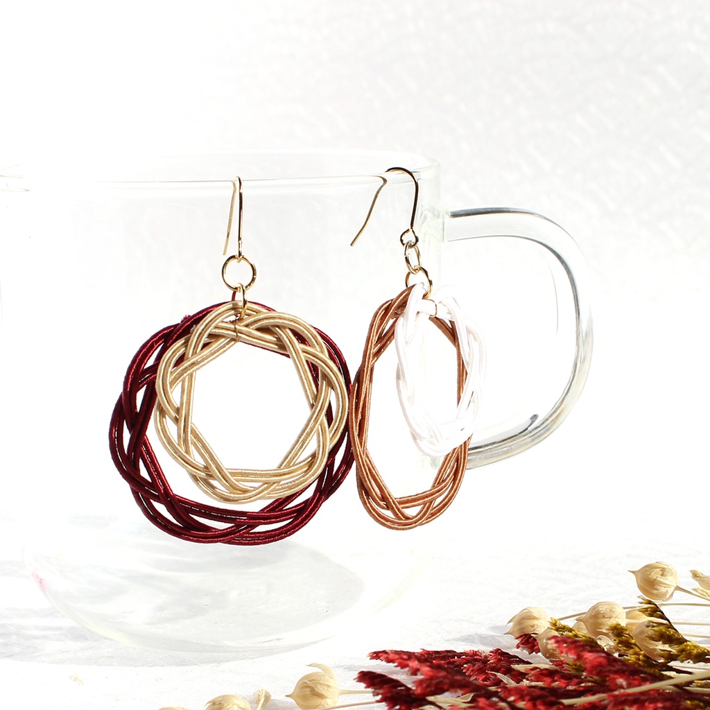 水引ピアス・イヤリング-和衷双円-