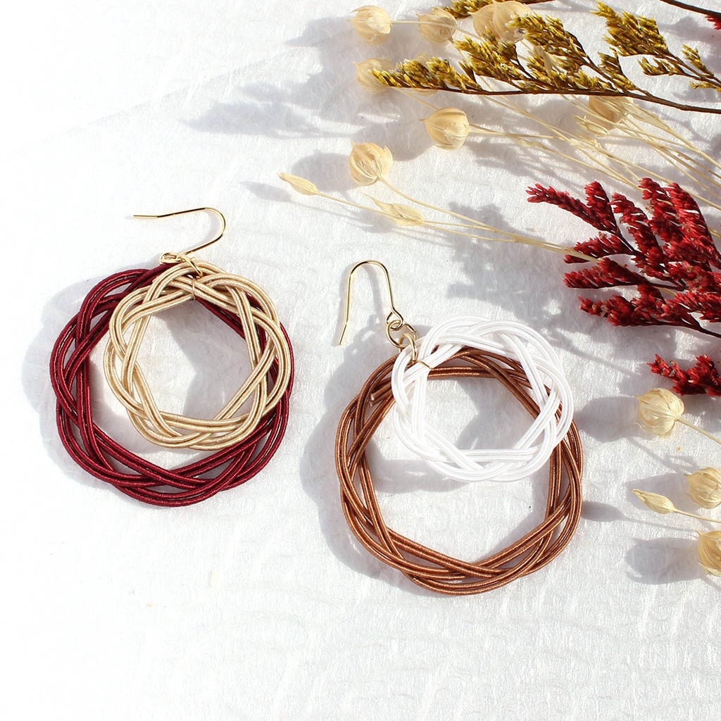 水引ピアス・イヤリング-和衷双円-