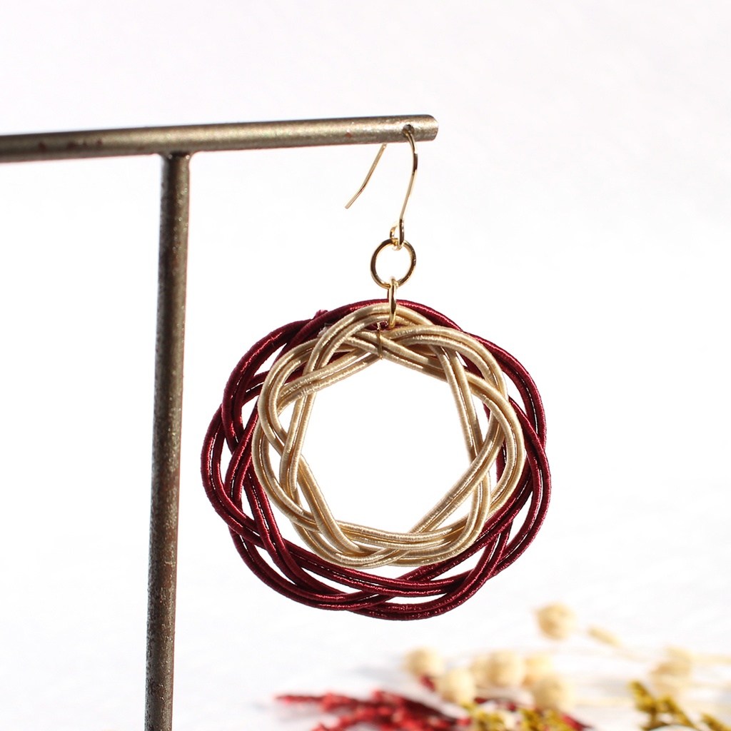 水引ピアス・イヤリング-和衷双円-