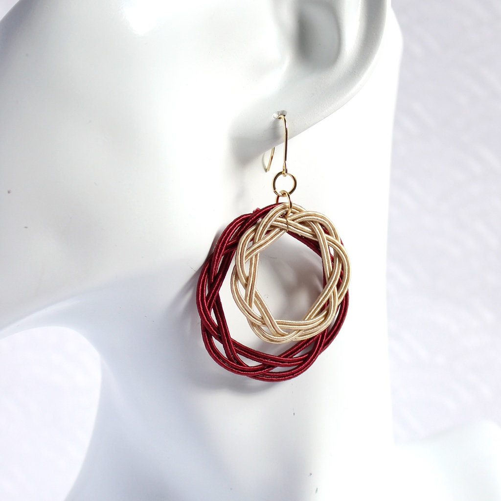 水引ピアス・イヤリング-和衷双円-