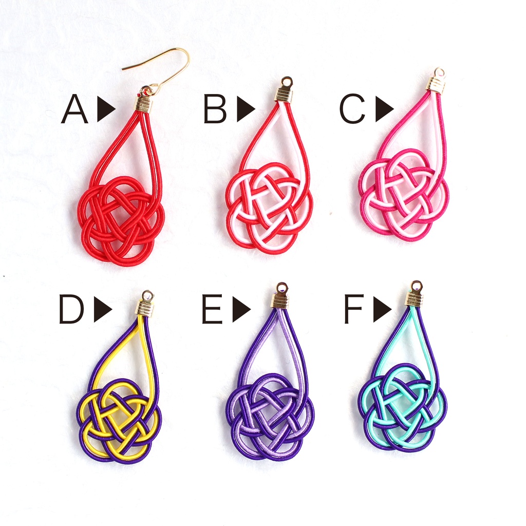 水引ピアス・イヤリング-平梅結び-