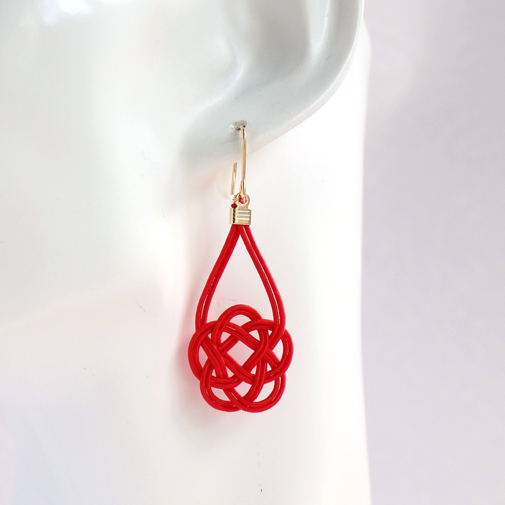 水引ピアス・イヤリング-平梅結び-