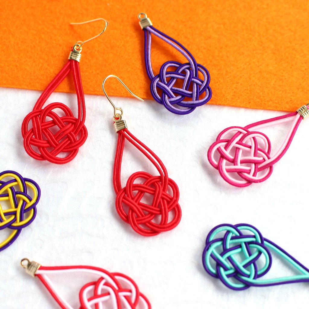 水引ピアス・イヤリング-平梅結び-