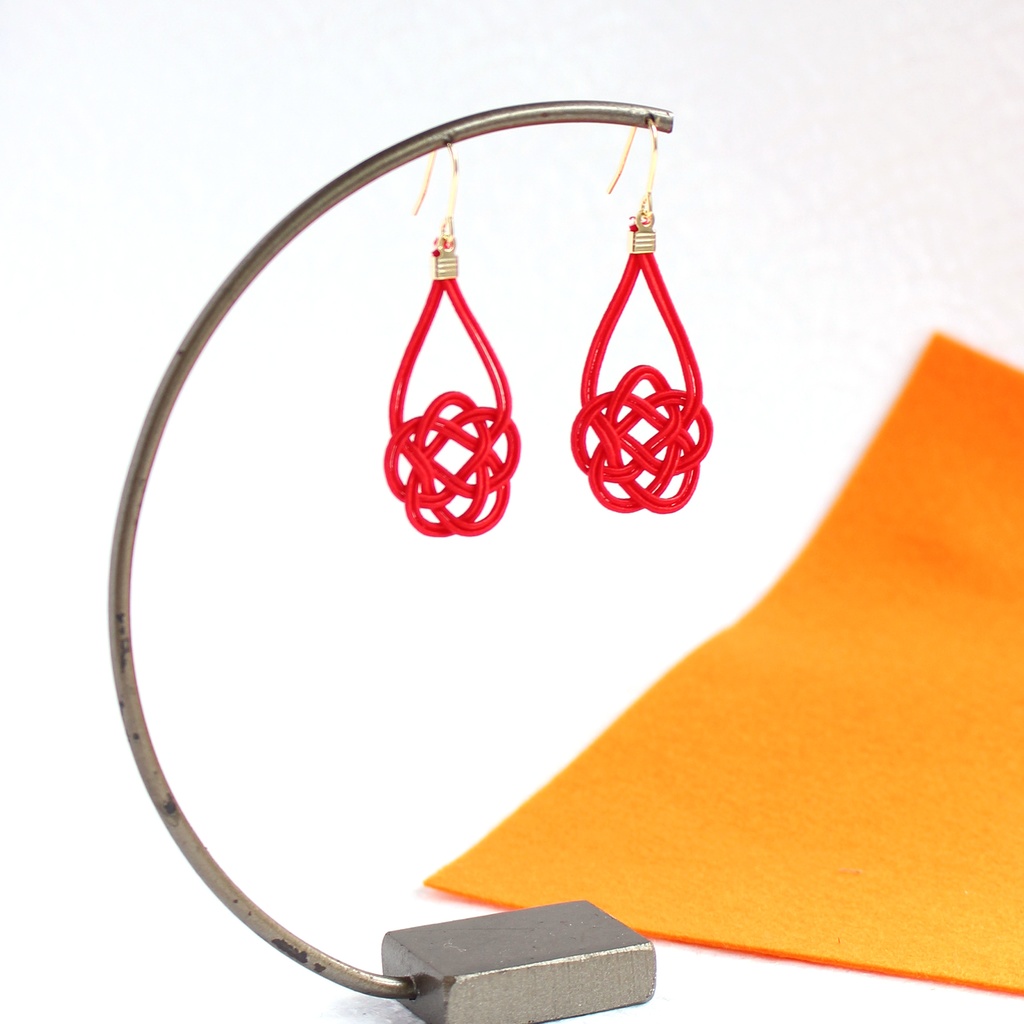 水引ピアス・イヤリング-平梅結び-