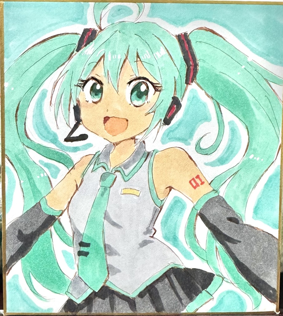 初音ミク イラスト色紙 二次創作