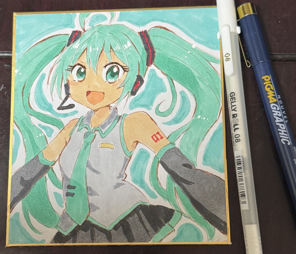 初音ミク イラスト色紙 二次創作