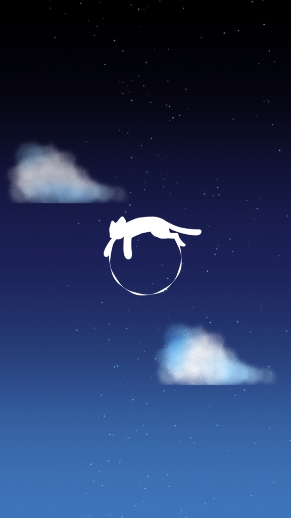 【縦型配信用】星空と揺れる猫のトランジション【フリー素材】