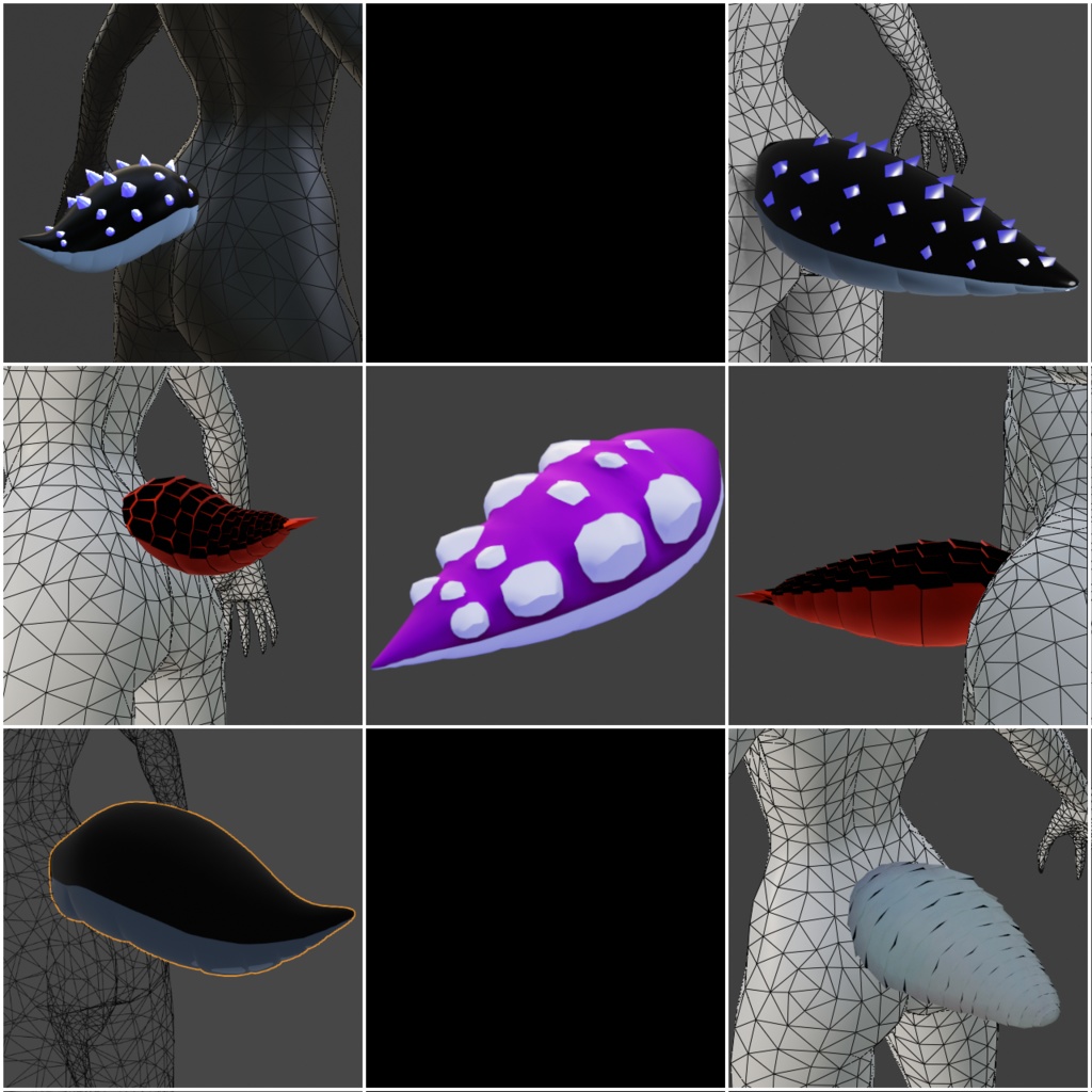 【3Dモデル VRChat】ドラゴンテール Dragon Tail Short & Stubby