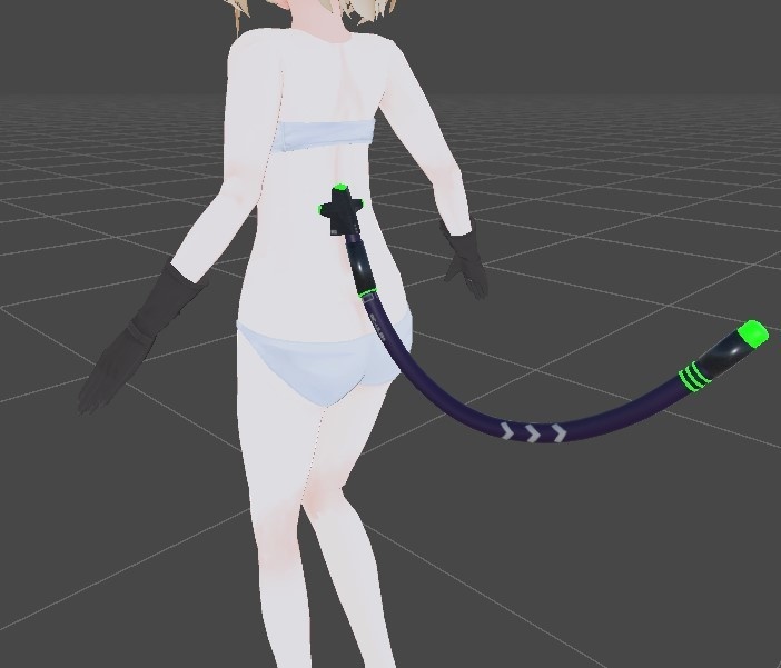 【VRC想定】ケーブルテール(ぬるぬる動く自動アニメーション付き)