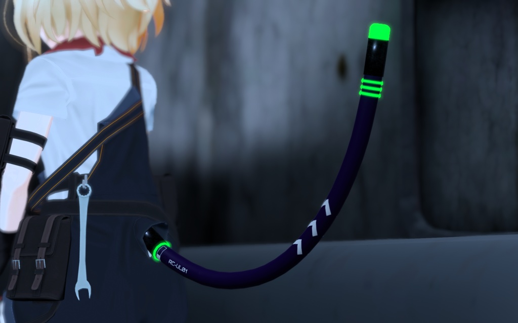 【VRC想定】ケーブルテール(ぬるぬる動く自動アニメーション付き)