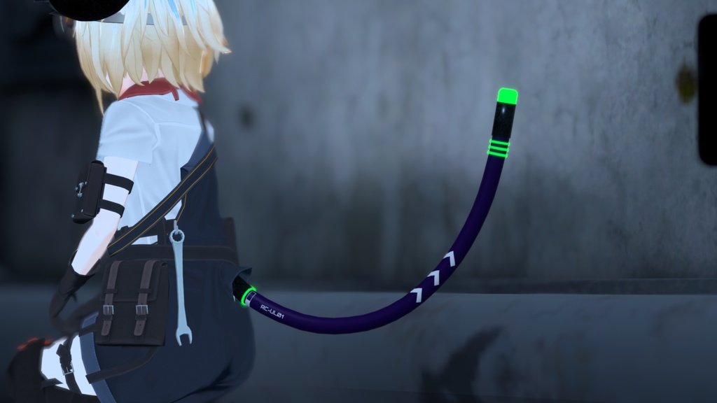 【VRC想定】ケーブルテール(ぬるぬる動く自動アニメーション付き)