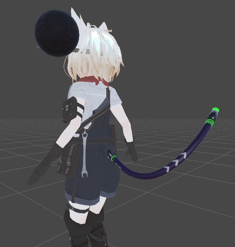 【VRC想定】ケーブルテール(ぬるぬる動く自動アニメーション付き)