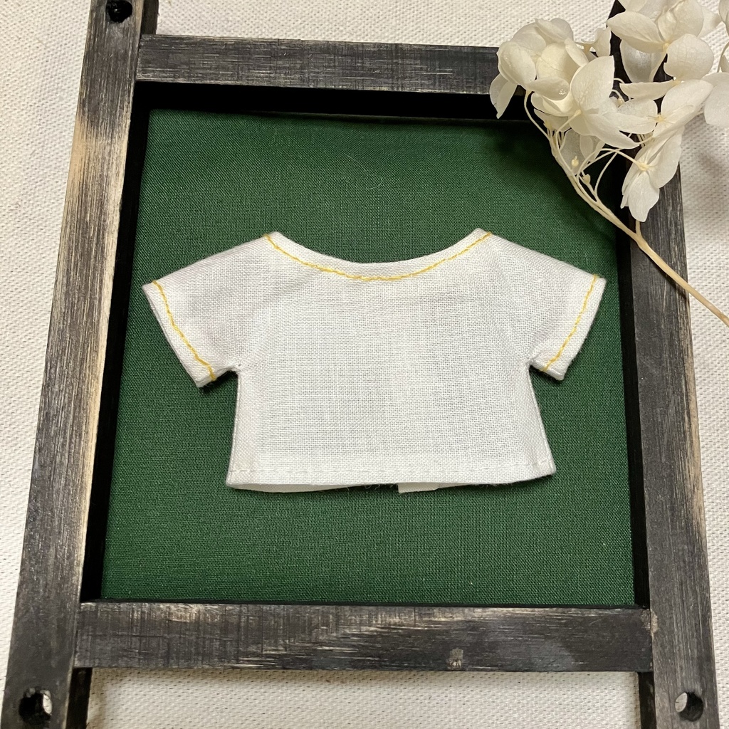 刺繍入りサロペット&シャツ(スカーフ付き)