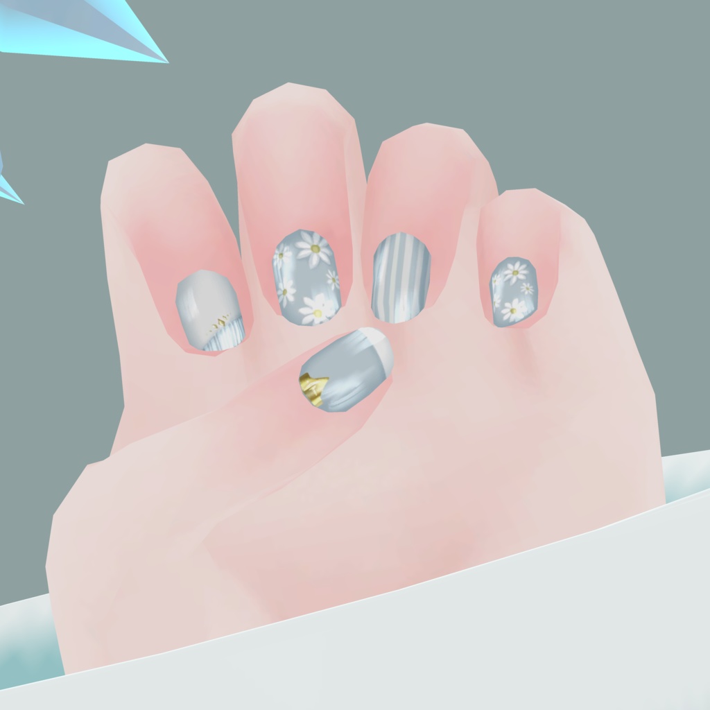 薄荷専用 フラワーモチーフネイル