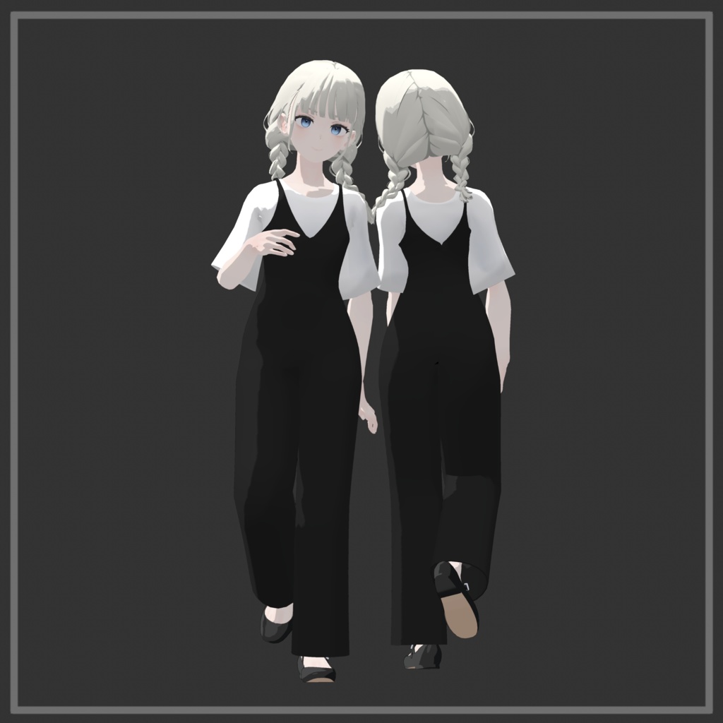 〔3Dモデル〕シンプルサロペット〔Grus〕