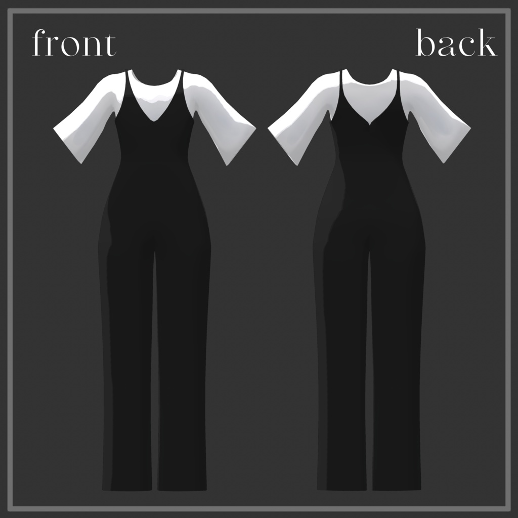 〔3Dモデル〕シンプルサロペット〔Grus〕